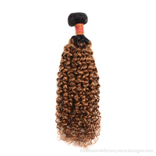 Huashuo Highest Discounts High Density Knot Bleaching 1B 30 Color Jerry Curl Indian Temple Hair